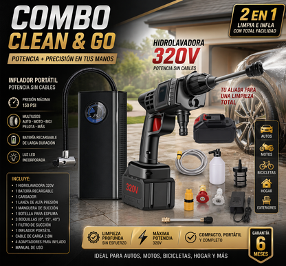 COMBO: HIDROLAVADORA 320V + INFLADOR