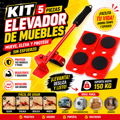 KIT ELEVADOR DE MUEBLES DE 5 PIEZAS